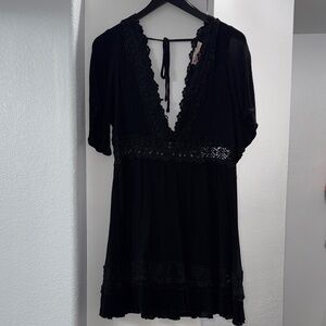Showpo Black Lace Mini Dress